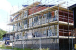 The dormitory block under construction