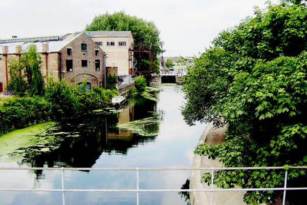 Industrial scene by canal