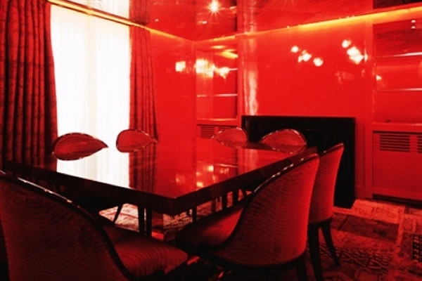 Red-lit room