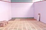 Inside a court whilst work is in progress