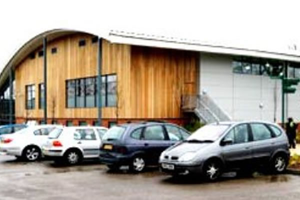 Exterior view of new Sports Hall